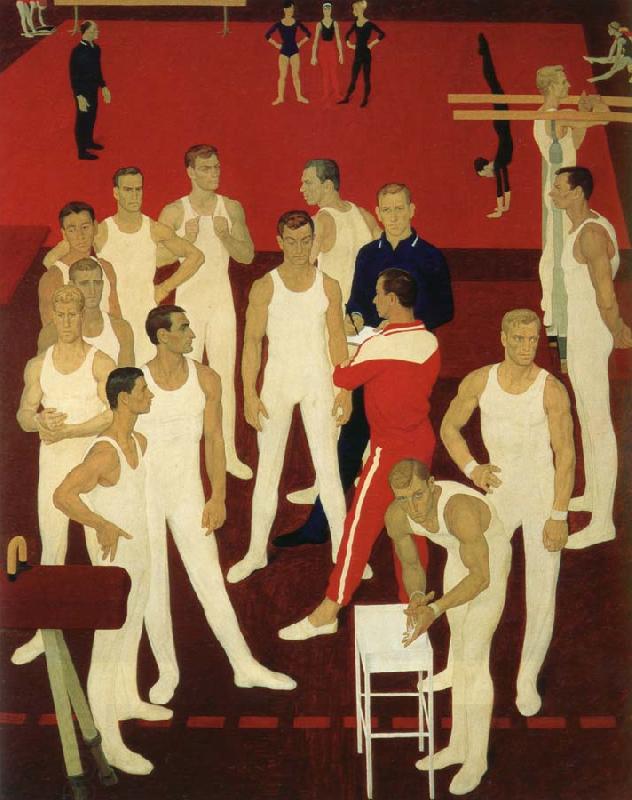 unknow artist Soviet gymnast China oil painting art